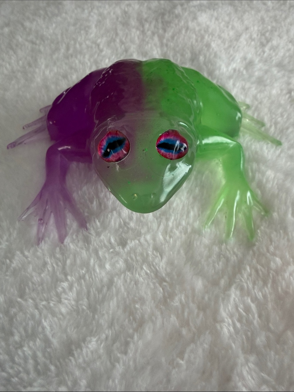 Handmade Glow in the Dark Frog Green & Purple - Picture 3 of 5